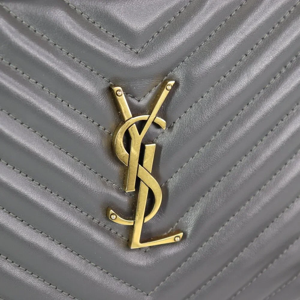 Saint Laurent Calfskin Matelasse YSL Monogram Lou Camera Bag Storm - Picture 13 of 16